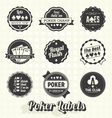 Vintage Poker Labels vector image