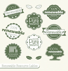 Renewable Resource Labels vector image