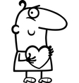 Man with heart cartoon vector image