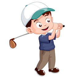 Young golf player vector image