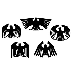 Majestic and powerful heraldic eagles vector image