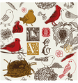 Love birds background vector image