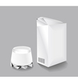 Packaging milk and a glass vector image