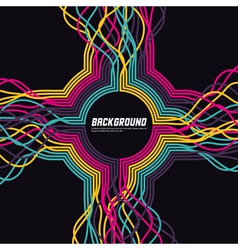Colorful background with abstract ribbons vector image