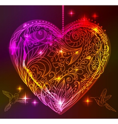 Valentine bright heart vector image