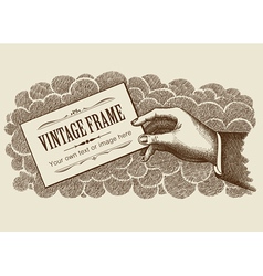 Vintage Frame Background With Hand vector image