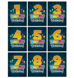 Happy Birthday Numbers vector image