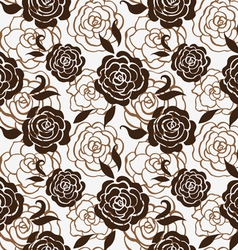 Seamless floral pattern with roses vector image