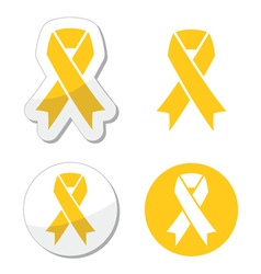 Yellow ribbon - support for troops suicide symbol vector image