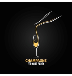 Champagne glass bottle design background vector image