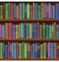 Seamless library shelves with old books vector image