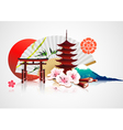 Traditional japanese background vector image