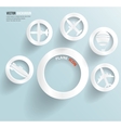 Set of banners with circles fly and sky vector image