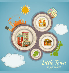 Little Town Infographics vector image