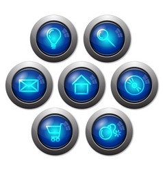 Colorful glassy web buttons vector image