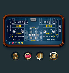 Craps table layout big vector image