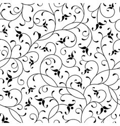 Floral oriental black isolated seamless background vector image