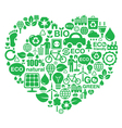 Eco heart background - green ecology vector image