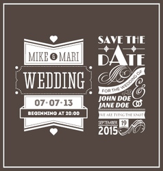 Wedding stamps brown vector image