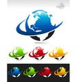 Swoosh Planet Earth Logo Icons vector image