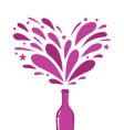 Champagne with heart splash vector image