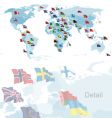 Set of flags world map vector image