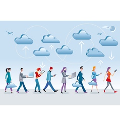 Cloud Computing Walking vector image