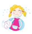 Small girl with broken hand vector image
