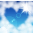 Cloud heart sun vector image