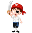 Pirate boy holding sword vector image