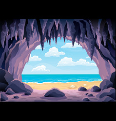 Cave landscape summer nature scene Royalty Free Vector Image