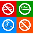 Stickers multicolored No smoking area labels vector image