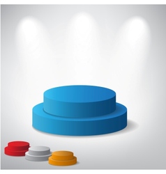 White podium on grey background vector image