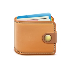 Realistic closed wallet vector image