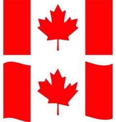 Flat and waving Canada Flag vector image