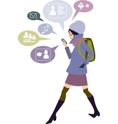 Smartphone and networking vector image