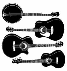Guitar silhouettes vector image