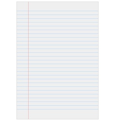 Notebook paper with lines vector image