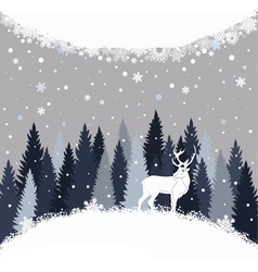 Background with winter forest snow and deer Background with winter forest snow and deer vector image