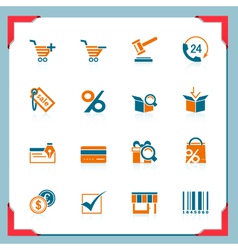 Shopping icons in a frame series vector image