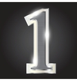 Silver metallic number vector image