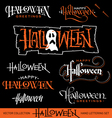 HALLOWEEN hand lettering set vector image