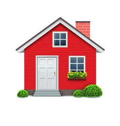 Red house icon vector image