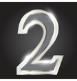 Silver metallic number vector image