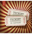Cinema tickets on retro rays background vector image