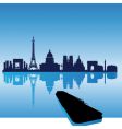 Paris silhouette skyline vector image