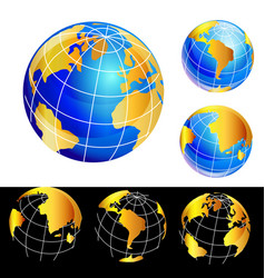 world earth globe set icon vector image