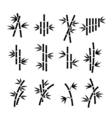 Bamboo icons Asian plant stalks and leaves vector image