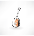 Guitar grunge icon vector image