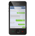 Phone with chat template vector image